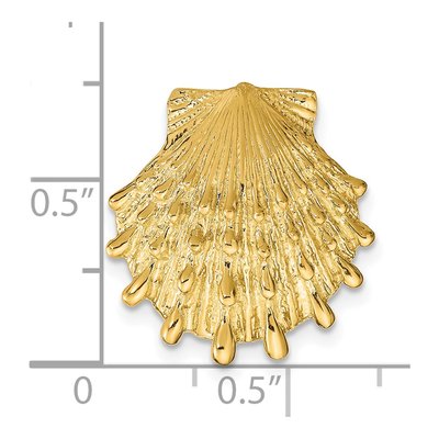 14K Yellow Gold Lion's Paw Shell Omega Slide Pendant – view 4