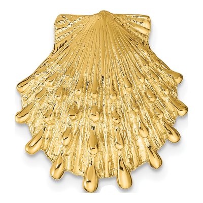 14K Yellow Gold Lion's Paw Shell Omega Slide Pendant