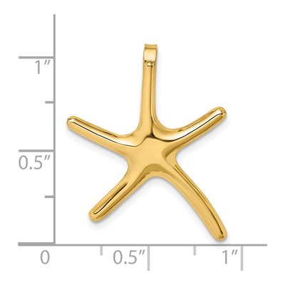 14K Yellow Gold Starfish Slide Pendant – view 4