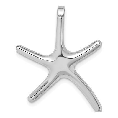 14K White Gold Starfish Slide Pendant