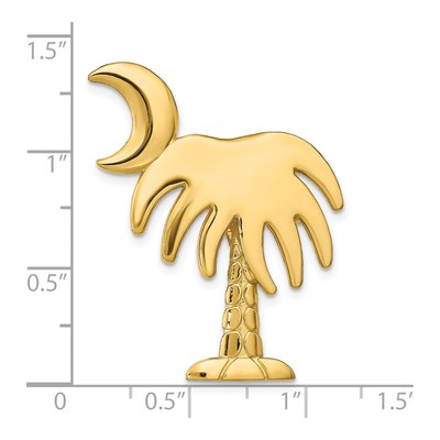14K Yellow Gold Charleston Palmetto Moon Slide Pendant – view 4