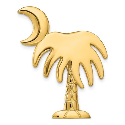 14K Yellow Gold Charleston Palmetto Moon Slide Pendant