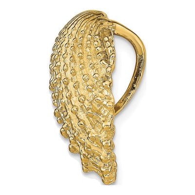 14K Yellow Gold Scallop Shell Omega Slide Pendant – view 3