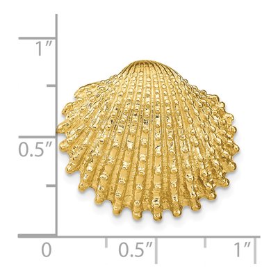 14K Yellow Gold Scallop Shell Omega Slide Pendant – view 4