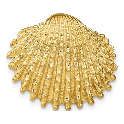 14K Yellow Gold Scallop Shell Omega Slide Pendant