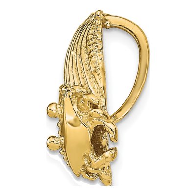 14K Yellow Gold Scallop Shell Crab Omega Slide Pendant – view 3