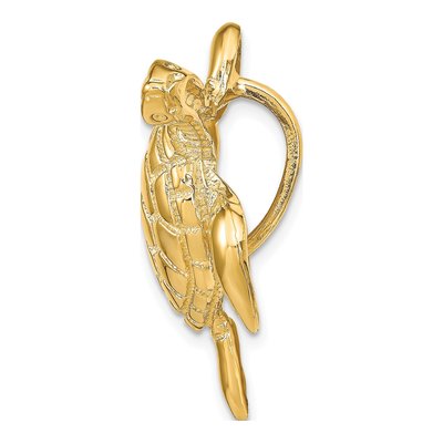 14K Yellow Gold Sea Turtle Omega Slide Pendant – view 3