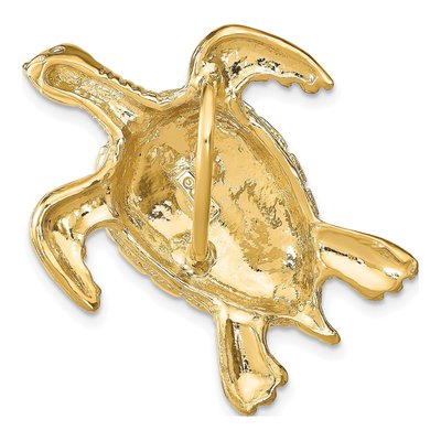 14K Yellow Gold Sea Turtle Omega Slide Pendant – view 5
