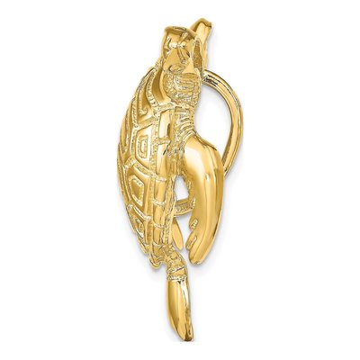 14K Yellow Gold Large Turtle Omega Slide Pendant – view 3