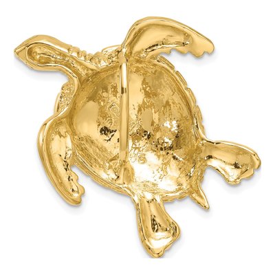 14K Yellow Gold Large Turtle Omega Slide Pendant – view 4