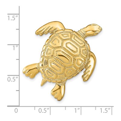 14K Yellow Gold Large Turtle Omega Slide Pendant – view 5