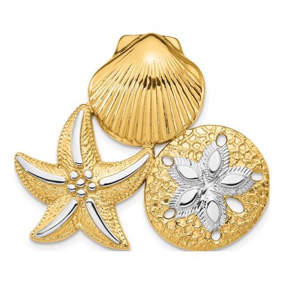 14K Yellow Gold Beach Slide Pendant