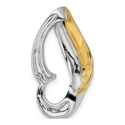 14K Two-Tone Gold Polished Slide Pendant – view 4