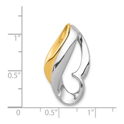 14K Two-Tone Gold Polished Slide Pendant – view 5