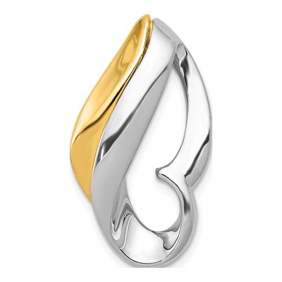 14K Two-Tone Gold Polished Slide Pendant