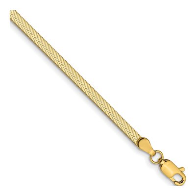 14K Yellow Gold 2.5mm Herringbone Chain Bracelet
