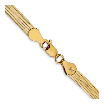 14K Yellow Gold 4mm Herringbone Chain – view 4