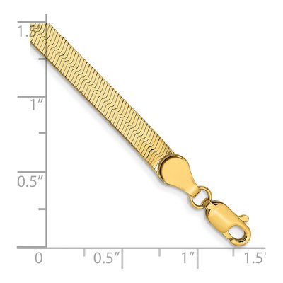 14K Yellow Gold 8" Silky Herringbone Bracelet – view 3
