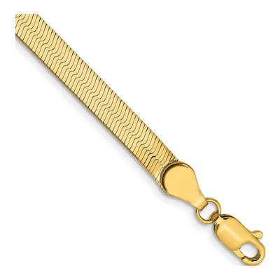 14K Yellow Gold 8" Silky Herringbone Bracelet