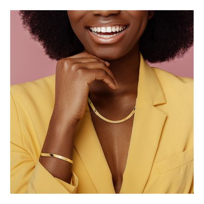 14K Yellow Gold 5mm Herringbone Chain – view 6