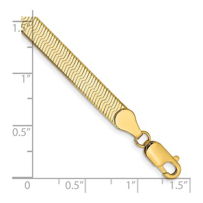 14K Yellow Gold Herringbone Bracelet, 8 in – view 3