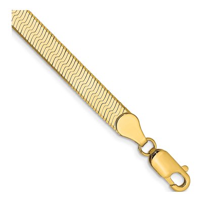 14K Yellow Gold Herringbone Bracelet, 8 in