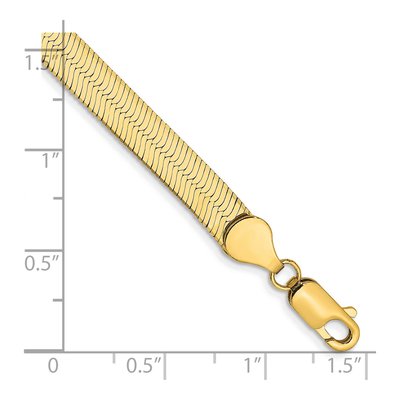 14K Yellow Gold 5.5mm Silky Herringbone Chain Bracelet – view 3