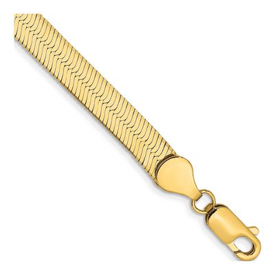 14K Yellow Gold 5.5mm Silky Herringbone Chain Bracelet