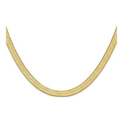 14K Yellow Gold 6.5mm Silky Herringbone Chain – view 3