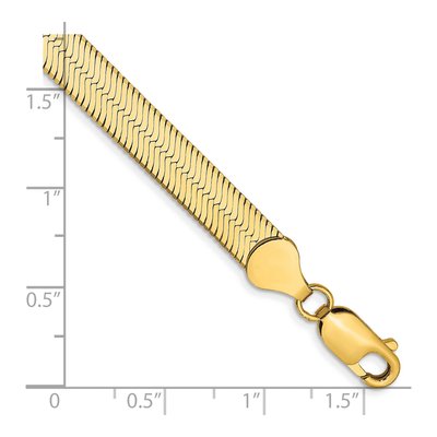 14K Yellow Gold 6.5mm Herringbone Chain Bracelet – view 3