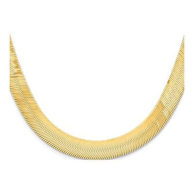 14K Yellow Gold 10mm Silky Herringbone Chain – view 3