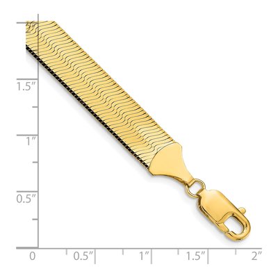 14K Yellow Gold 10mm Herringbone Chain Bracelet – view 3