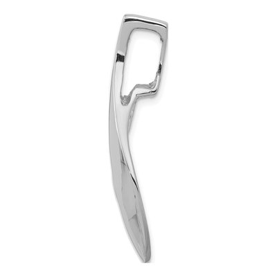 14K White Gold Polished Slide Pendant, Fits 6mm Omega – view 3