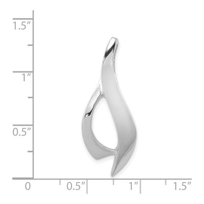 14K White Gold Polished Slide Pendant, Fits 6mm Omega – view 4