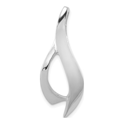 14K White Gold Polished Slide Pendant, Fits 6mm Omega