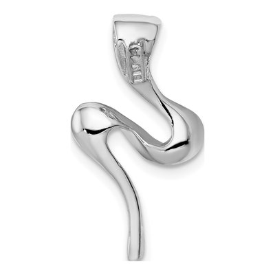 14K White Gold Polished Slide Charm – view 5
