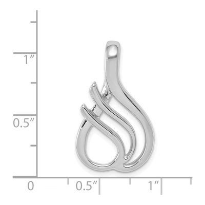 14K White Gold Omega Slide Pendant – view 4