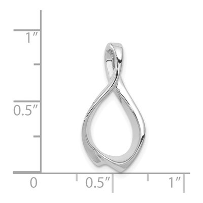 14K White Gold Polished Slide Pendant – view 4