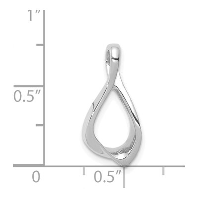 14K White Gold Polished Chain Slide – view 4