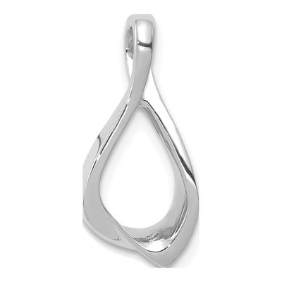 14K White Gold Polished Chain Slide