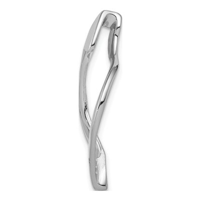 14K White Gold Polished Omega Slide Pendant – view 3