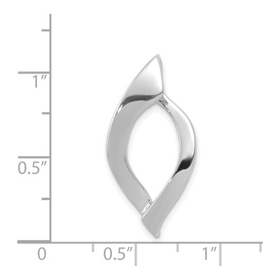 14K White Gold Polished Omega Slide Pendant – view 4