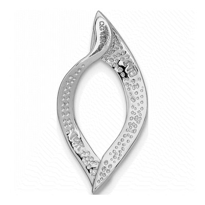 14K White Gold Polished Omega Slide Pendant – view 5