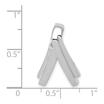 14K White Gold Polished Slide Pendant, Fits 6mm – view 4