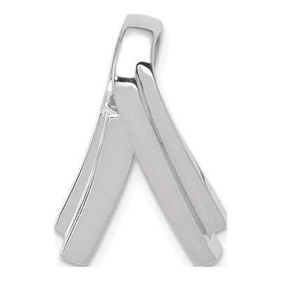 14K White Gold Polished Slide Pendant, Fits 6mm