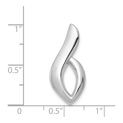 14K White Gold Polished Slide Pendant – view 4