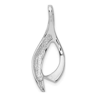 14K White Gold Omega Slide Pendant – view 5