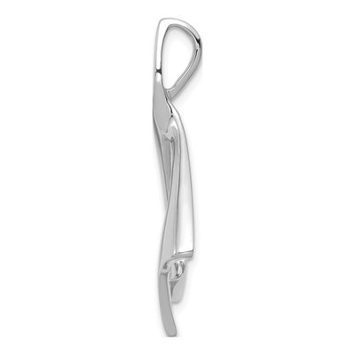 14K White Gold Polished Slide Pendant – view 3