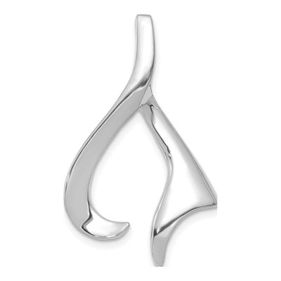 14K White Gold Polished Slide Pendant