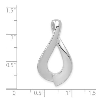 14K White Gold Polished Slide Pendant – view 4